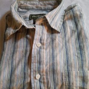 Eddie Bauer Striped Long Sleeved Shirt TALL Large